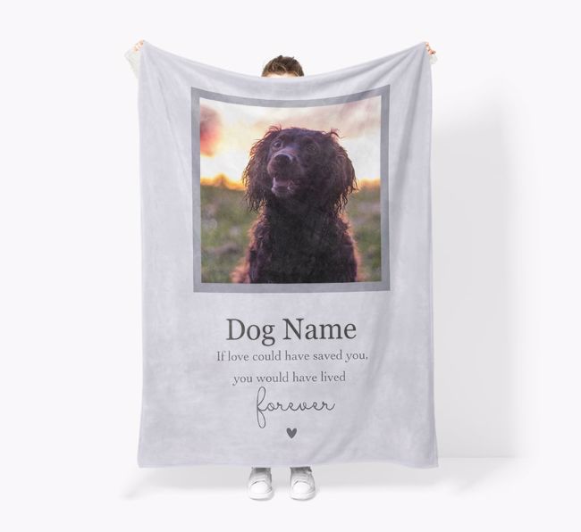 Lived Forever: Photo Upload {breedFullName} Premium Sherpa Fleece Blanket